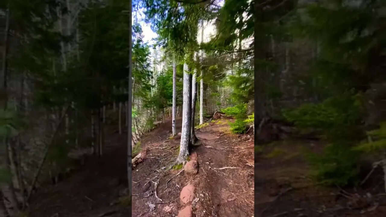 Hiking by a large body of water