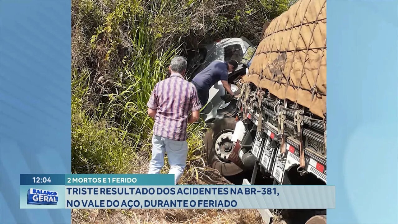 2 Mortos e 1 Ferido: Triste Resultado dos Acidentes na BR-381, no Vale do Aço, durante o Feriado.