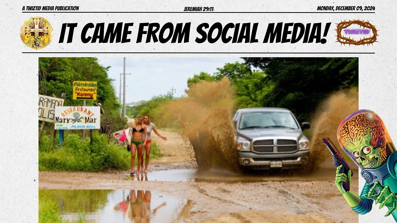 SURF'S UP, MUD'S OUT! SURFER GIRLS CAUGHT IN 'TSUNAMI OF SHAME' FROM PASSING PUDDLE CRASHER!