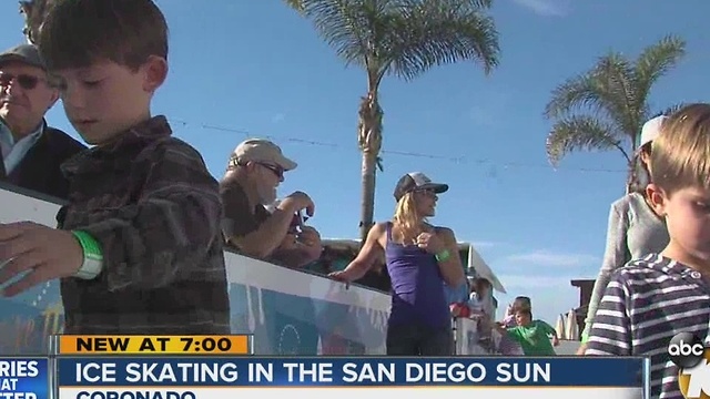 Ice skating in the San Diego sun