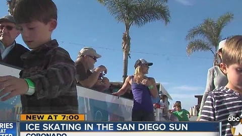 Ice skating in the San Diego sun