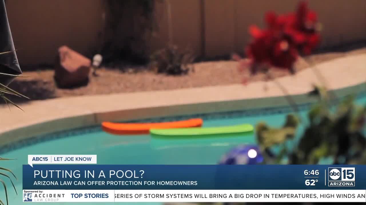Arizona law can offer protection for homeowners looking to put in a pool