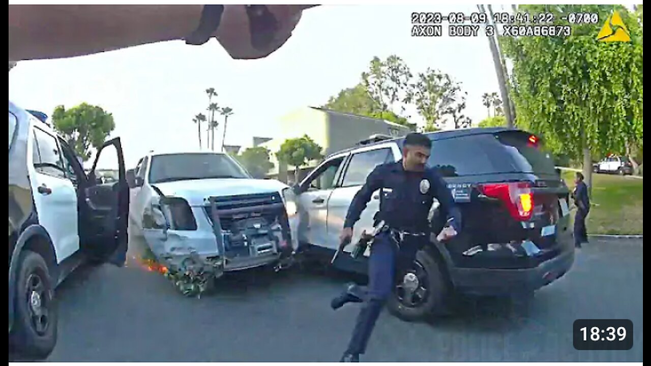 LAPD Cops Unleash a Barrage of Bullets on Suspect Who Rammed Multiple Police Cars