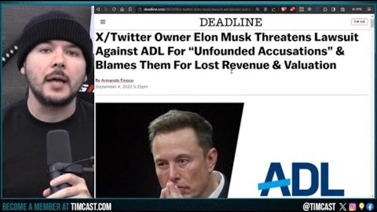 ELON MUSK DECLARES WAR ON THE ADL, THREATENS LAWSUIT FOR LYING TO ADVERTISERS TO DESTROY TWITTER