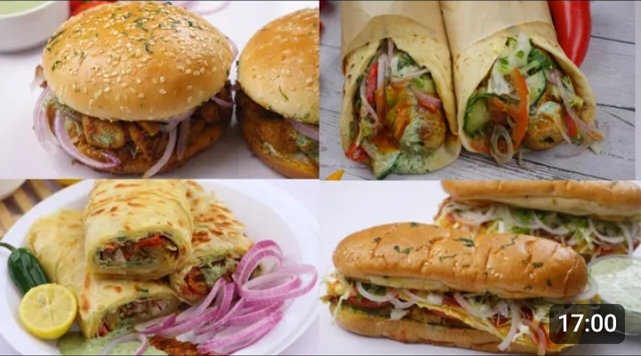 4 burger chicken tikka burger paratha road