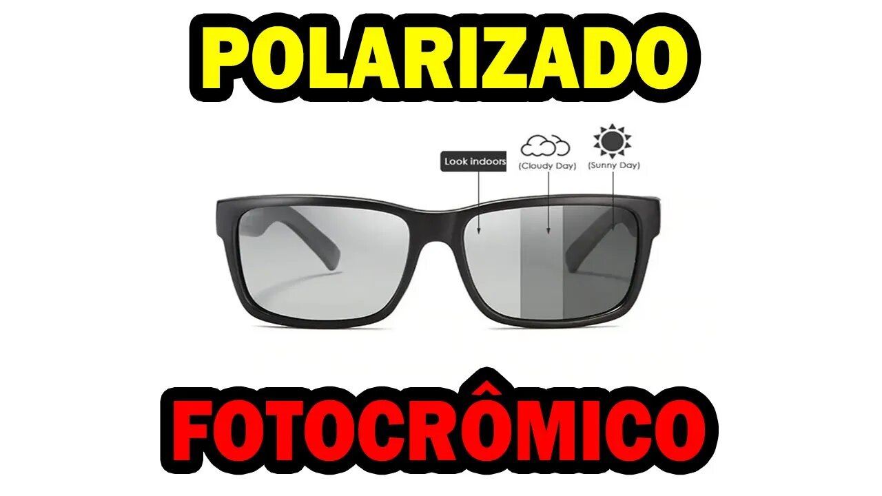 Óculos de sol chinês com lente polarizada e fotocrômica (Unboxing)