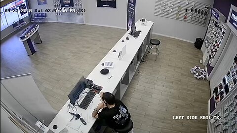 Man tries to rob a phone store, and found out.