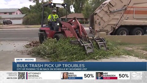 Bulk trash pickup expected to get back on track in Phoenix