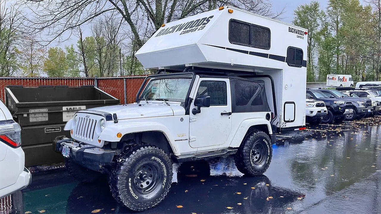 Hard Side Truck Camper on a 2 Door Jeep Wrangler at Lolo Overland Event