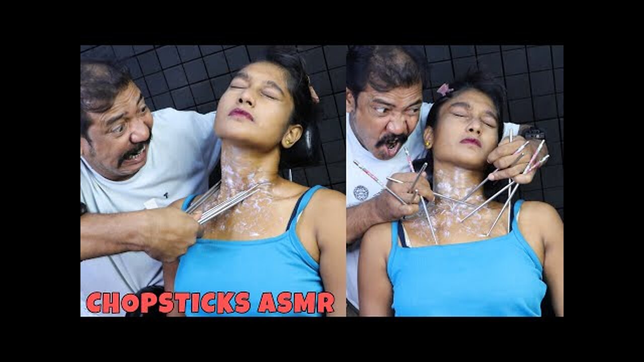 Upper Body Massage with Chopsticks | Chiropractic Cracks by Asim Barber | ASMR Back Bone Adjustment