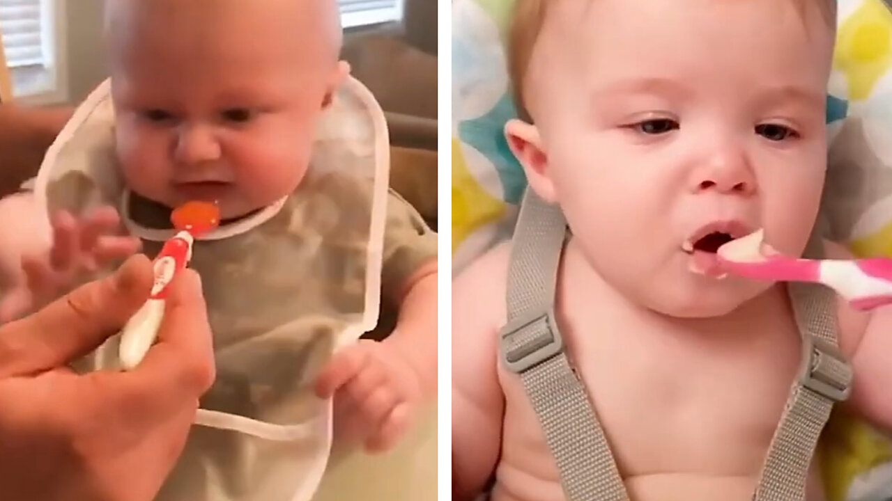 Babies make the funniest faces when trying new foods