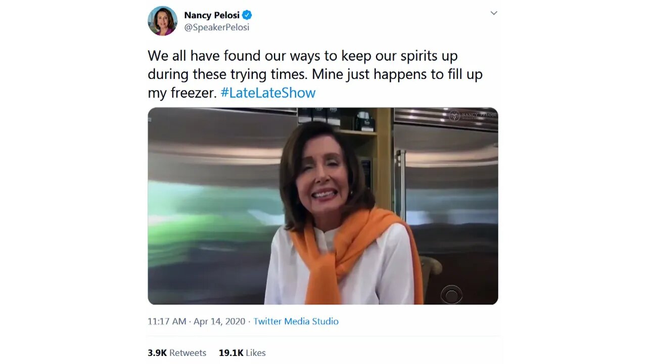 Speaker Pelosi Flaunts Her 'Work from Home'