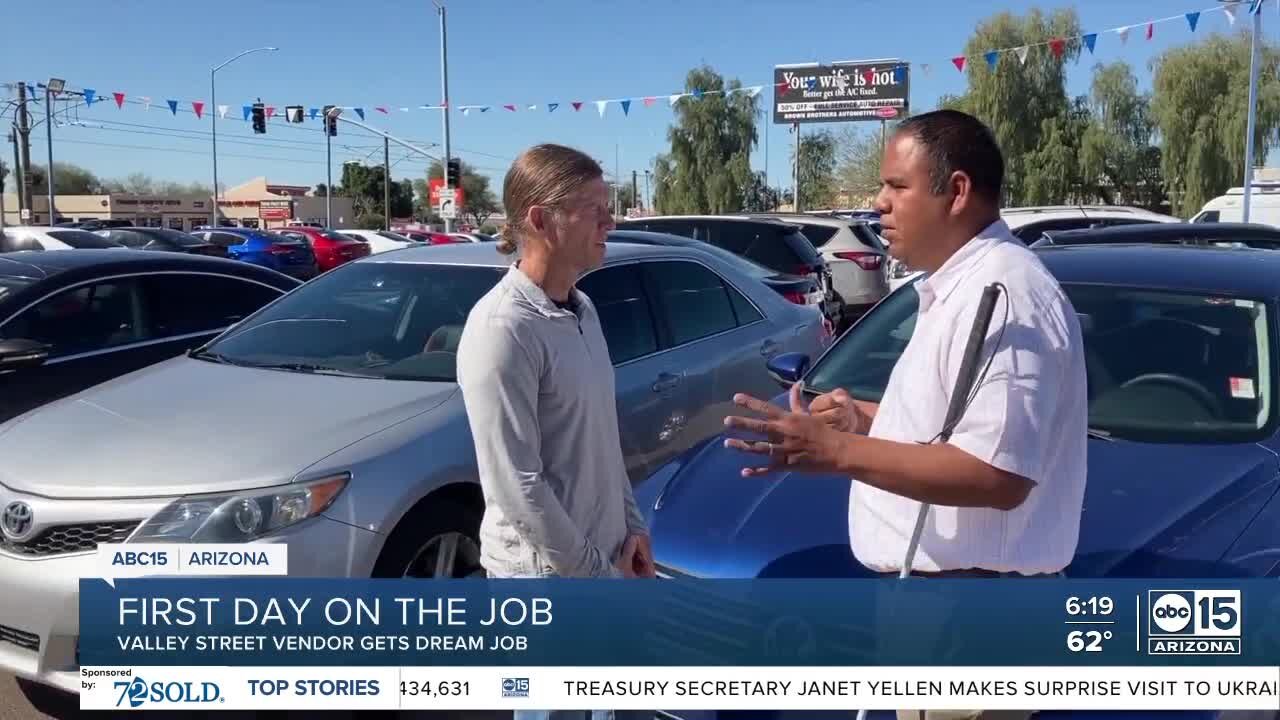 Street vendor given 'dream job' by Valley car dealership