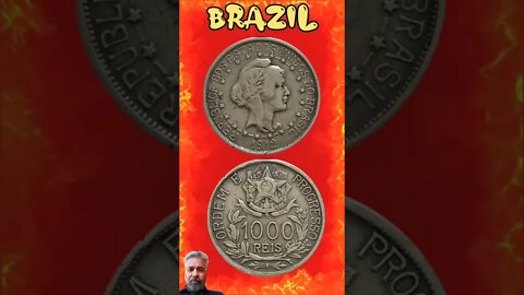 Brazil 1000 Reis 1912.#shorts #education #coinnotesz