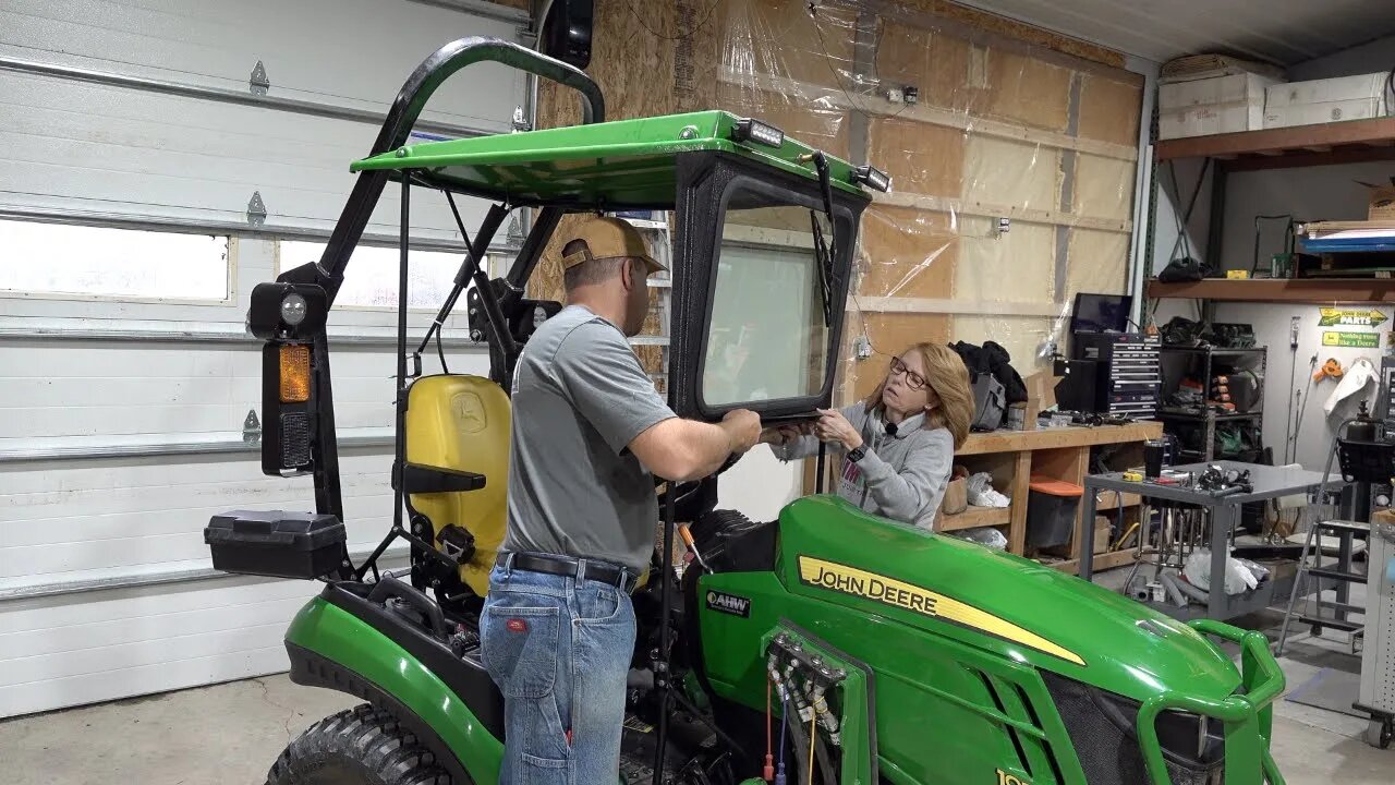 1025R ReInstall Original Tractor Cab! Leaf Plow Winner Announced!