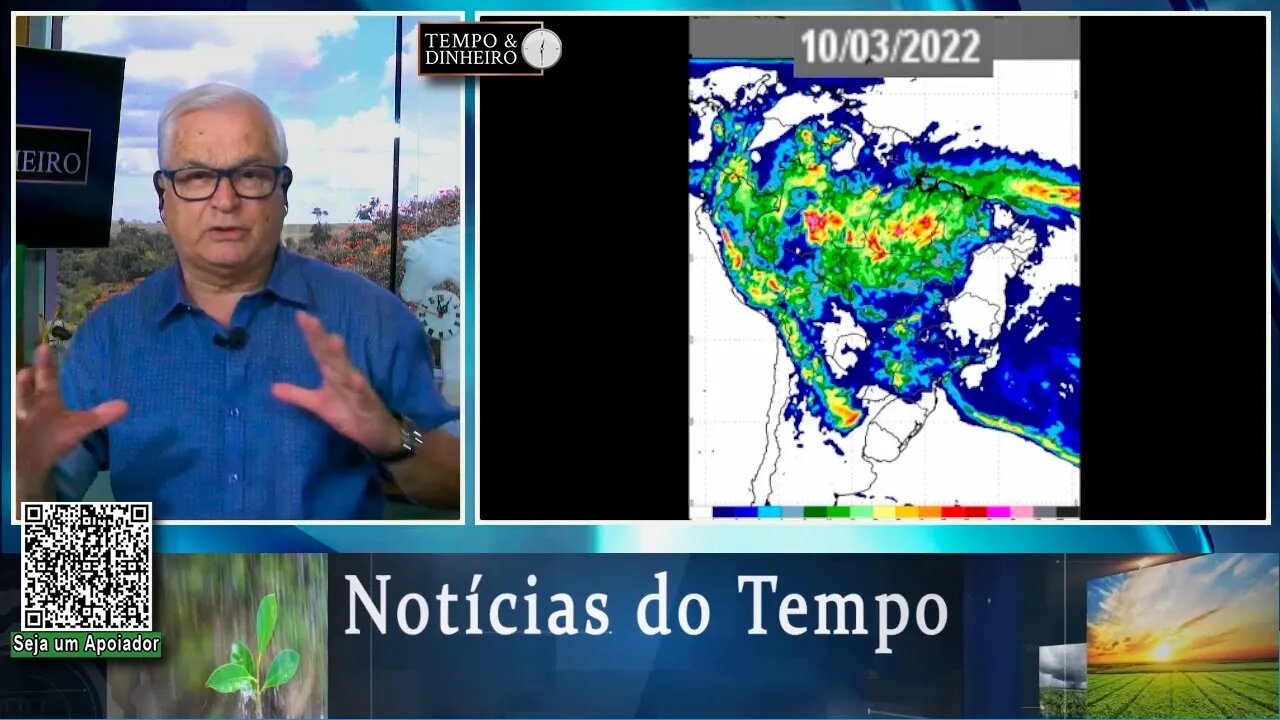 Previsão do tempo com alerta de tempestades em boa parte do País