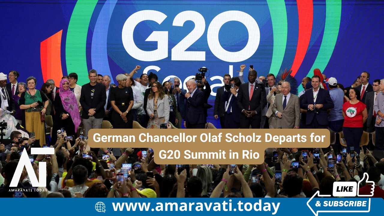 German Chancellor Olaf Scholz Departs for G20 Summit in Rio | Amaravati Today