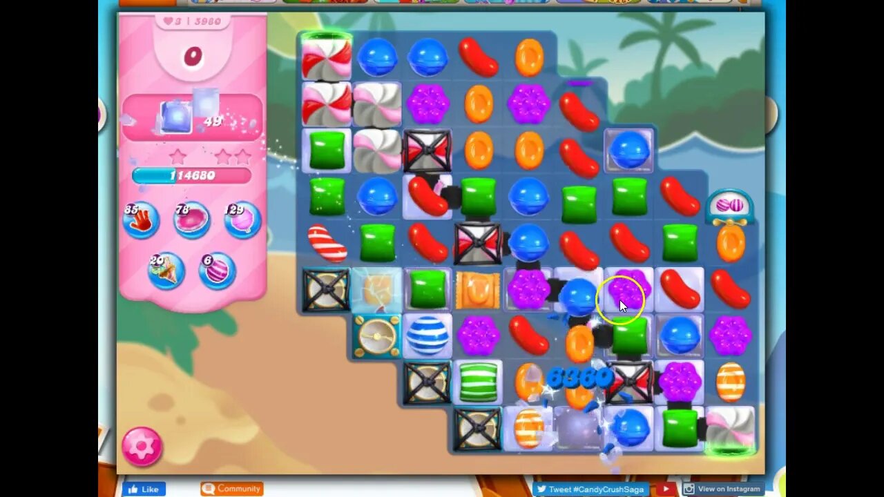 Candy Crush Level 5980 Talkthrough, 23 Moves 0 Boosters