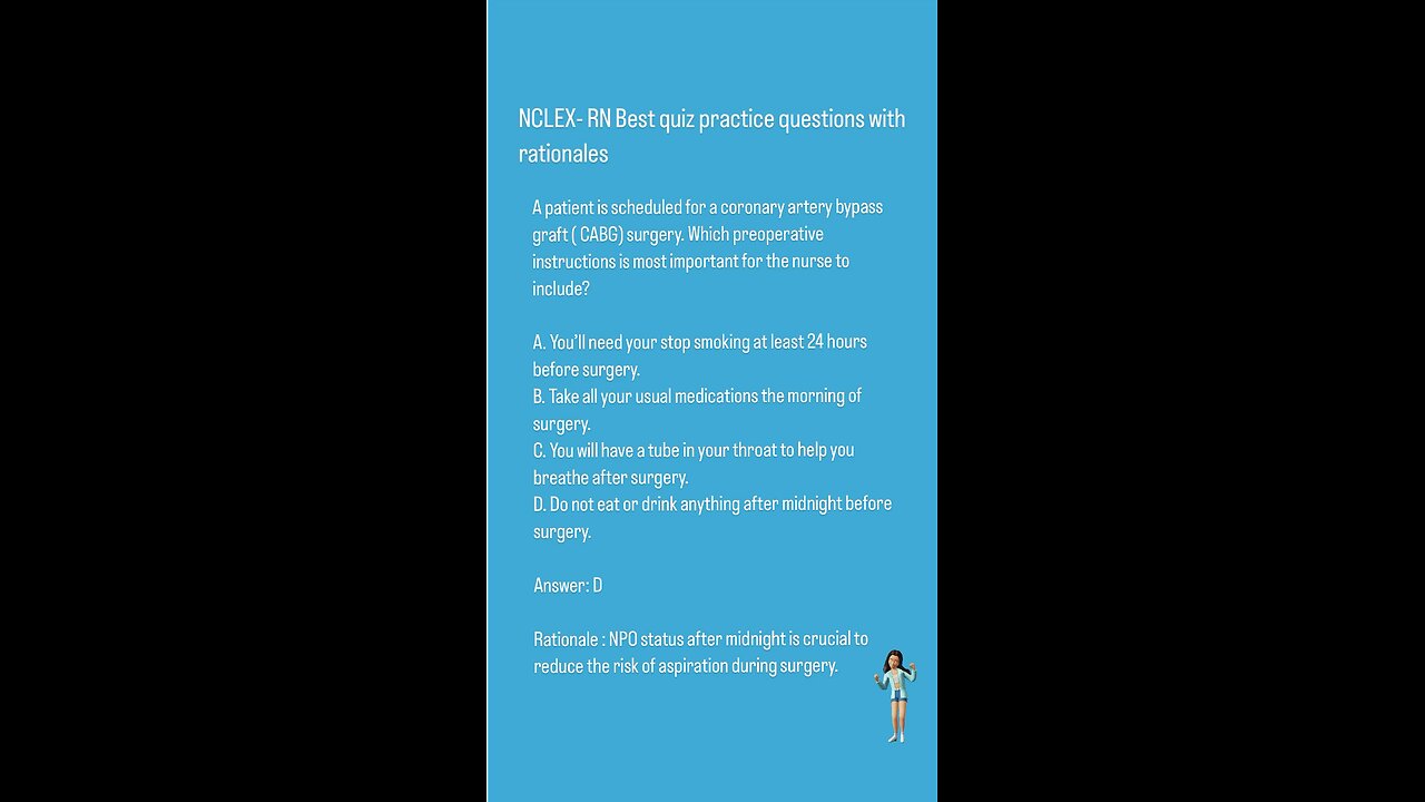 NCLEX- RN Best quiz practice questions with rationals (CVS)