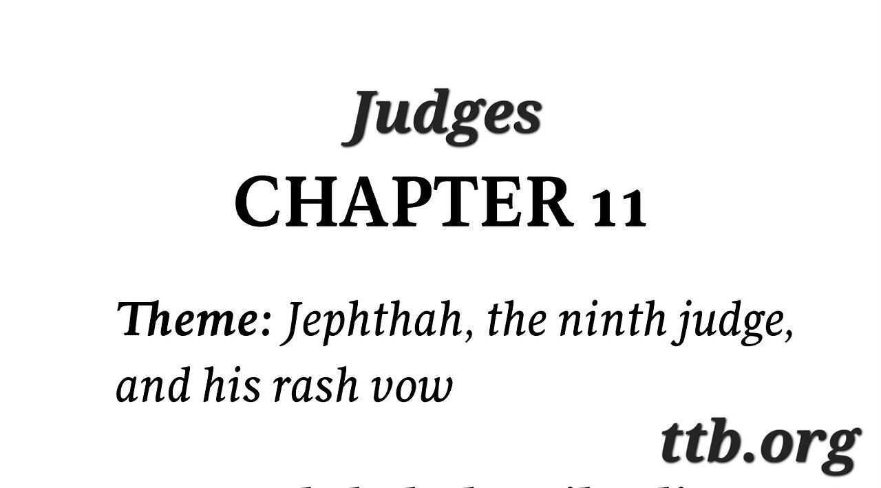 Judges Chapter 11 (Bible Study)
