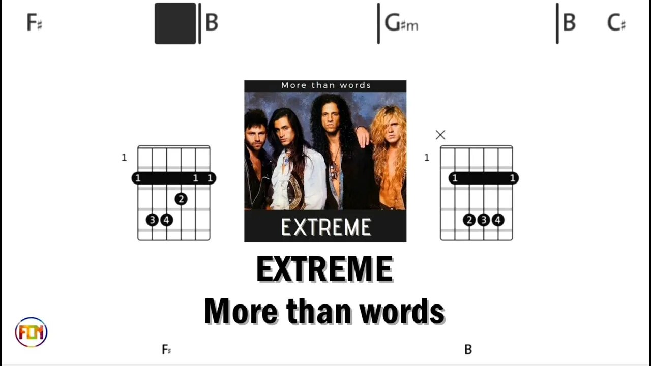 EXTREME More than words - (Chords & Lyrics like a Karaoke) HD