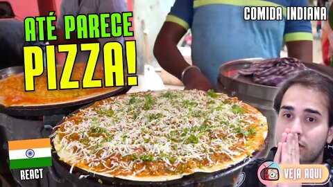 ATÉ PARECE PIZZA! Reagindo a Comidas de Rua pelo Mundo: ÍNDIA! | Veja Aqui Reacts