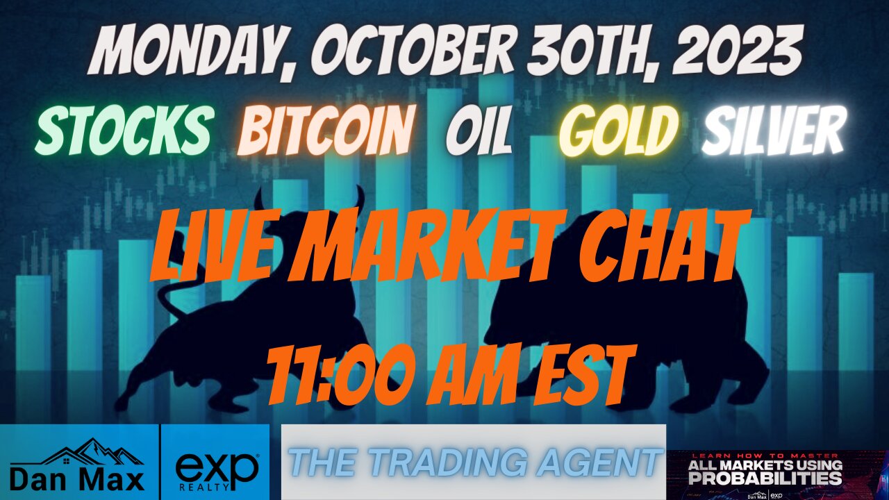 Live Market Chat for Monday, October 30th, 2023 for #Stocks #Oil #Bitcoin #Gold and #Silver