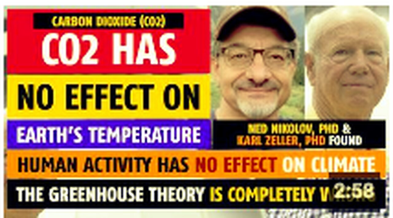 Carbon dioxide (CO2) has NO effect on earth's temperature, says Ned Nikolov, PhD & Karl Zeller, PhD