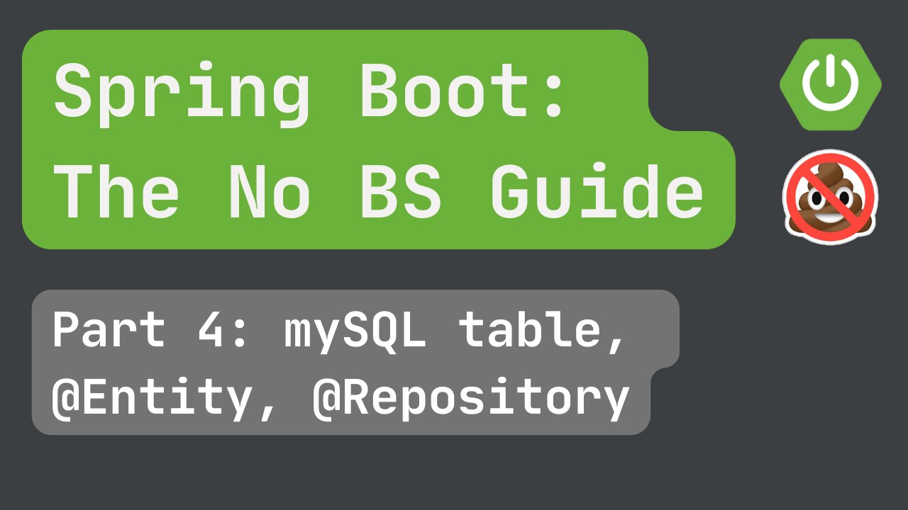 Spring Boot pt. 4: Create mySQL Table, @Entity, @Repository