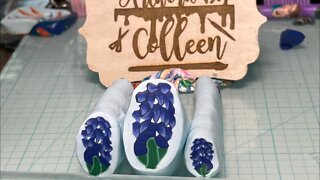 Blue grape hyacinth clay cane @Artwork By Colleen