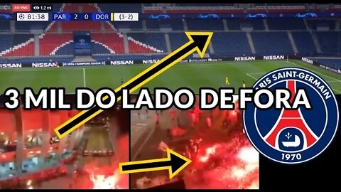 Torcida do PSG dando show do lado de fora do Parc des Princes