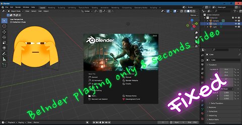why blender only playing 8 seconds video FIXED/SOLVED