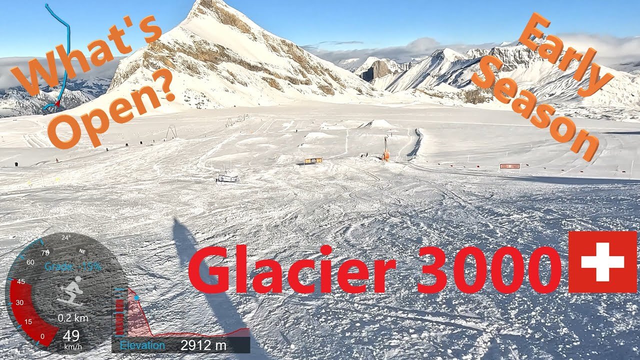[4K] Skiing Glacier 3000 Diablerets, Early Season - What's Open? Vaud Switzerland, GoPro HERO11