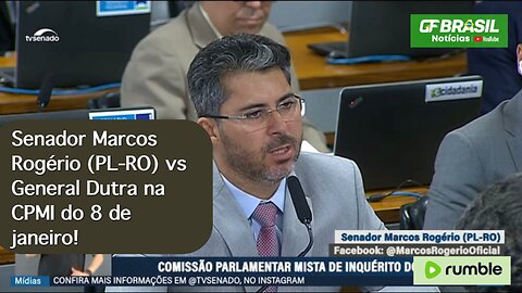 Senador Marcos Rogério (PL-RO) vs General Dutra na CPMI do 8 de janeiro!