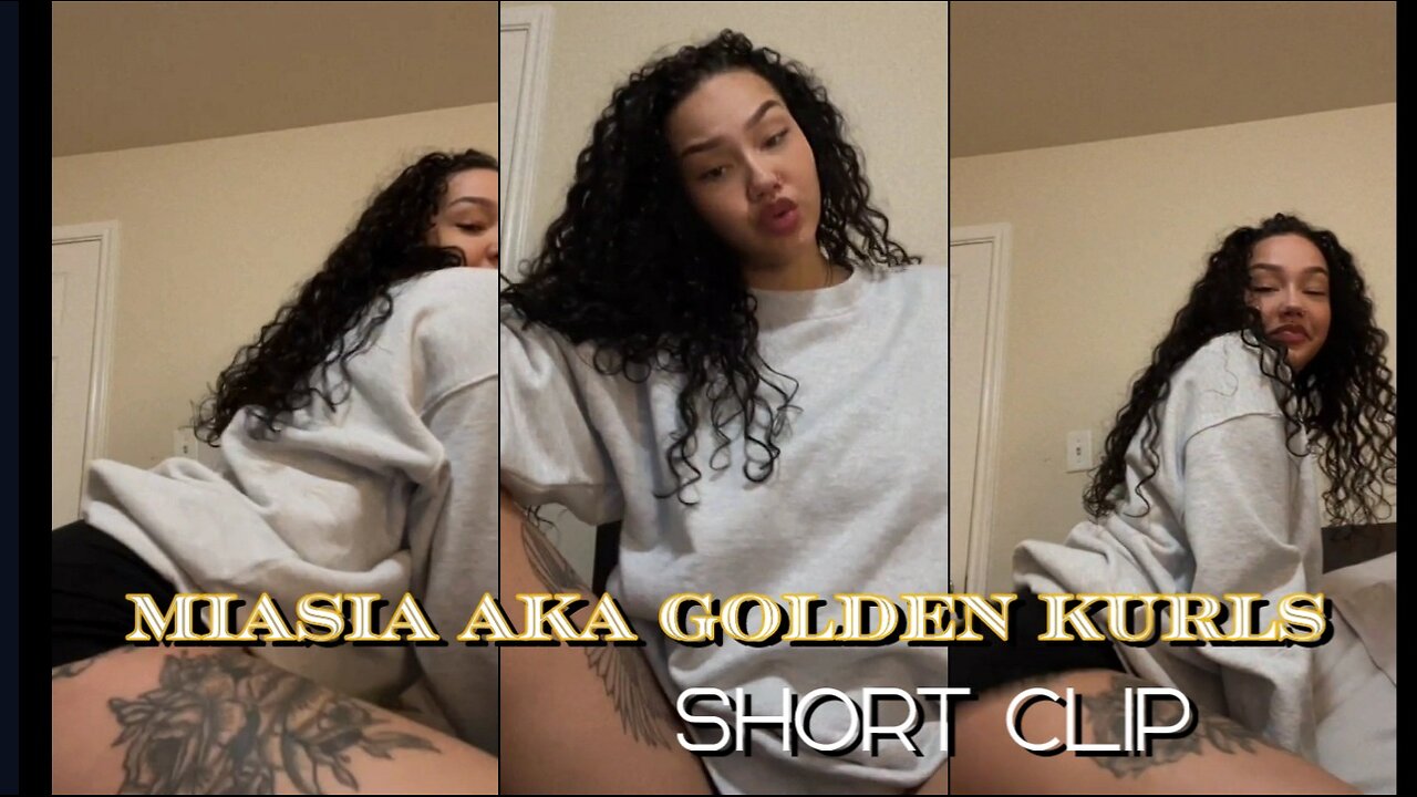 Miasia aka Golden Kurls Twerking in booty shorts on the bed [Short Clip]