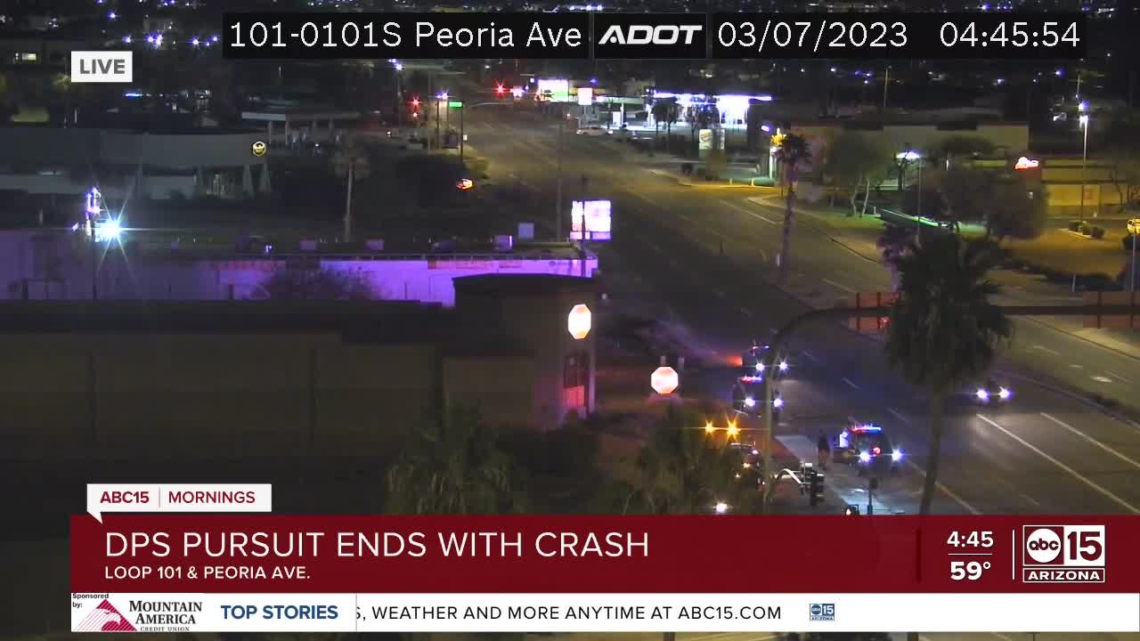 DPS pursuit ends in crash along Loop 101 and Peoria Avenue