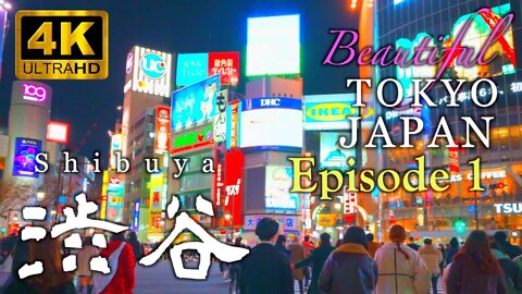 【4K】Shibuya Tokyo Japan 渋谷 (walking at night - 2022)