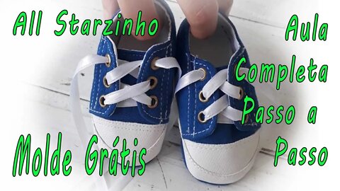 Sapatinho All starzinho para bebê. (molde grátis na descrição)
