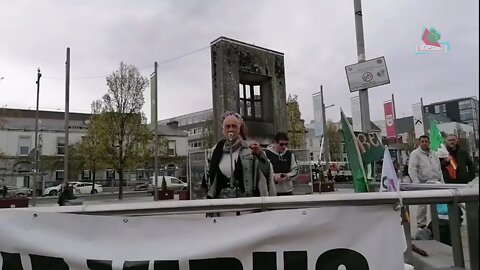 One of the speeches at the End Lockdown Now Protest - Galway, 17.04.2021