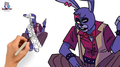 How To Draw Glamrock Bonnie FNAF Security Breach - Tutorial
