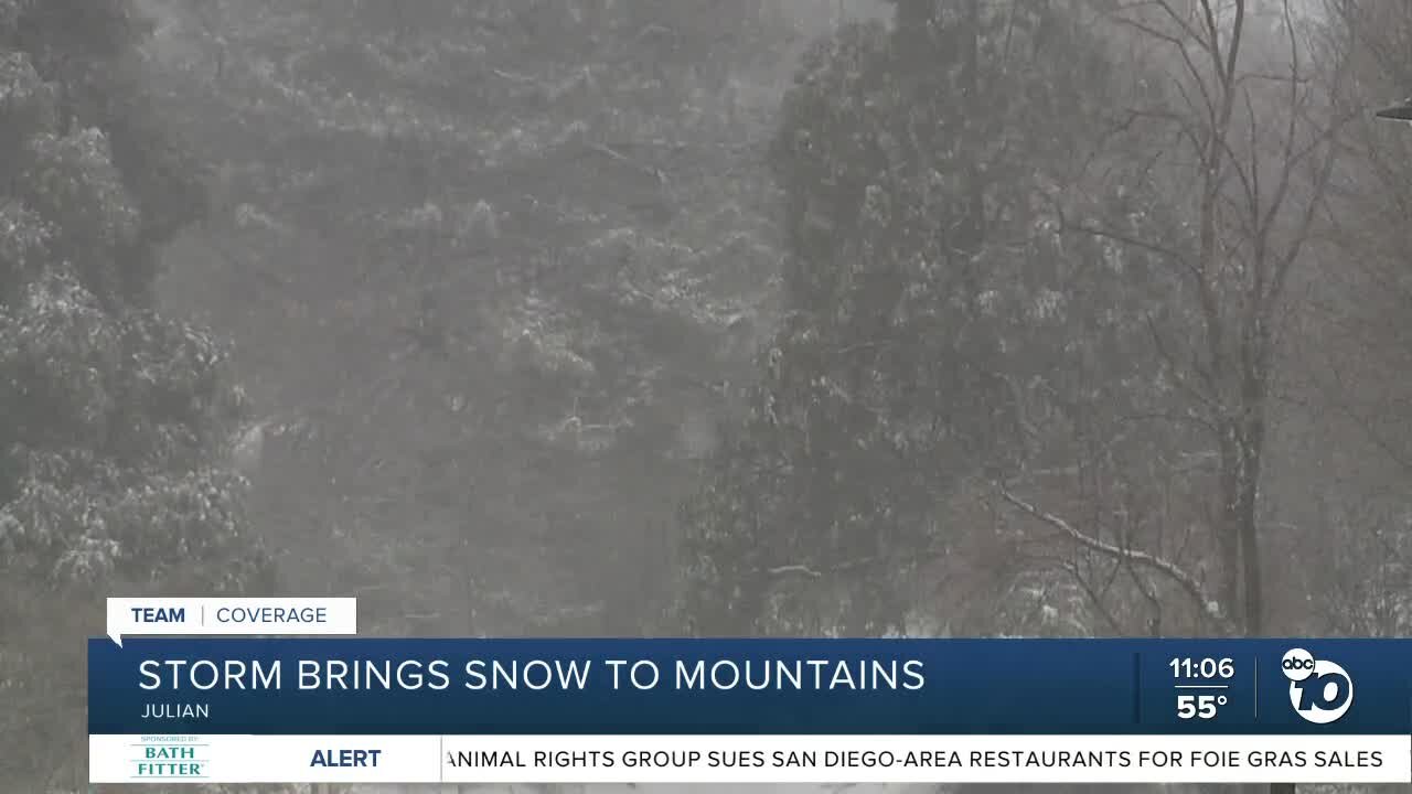 Storm brings snow to area mountains