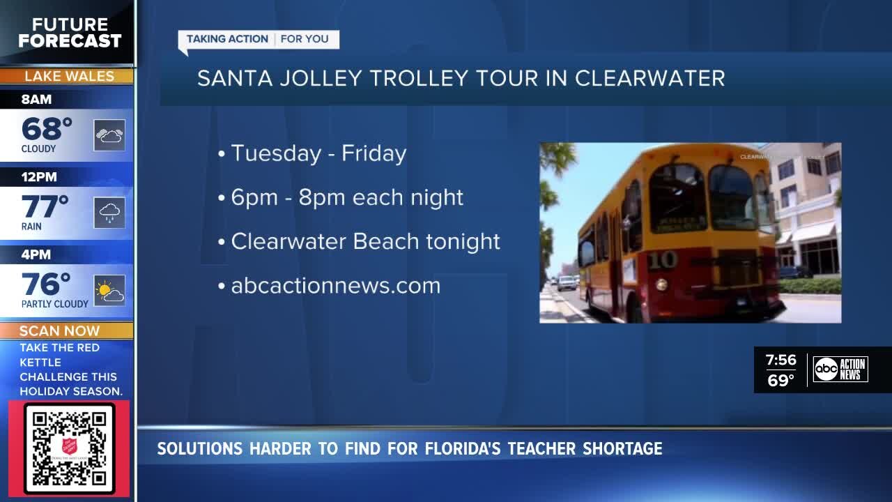 Santa cruises through Clearwater on fire engine