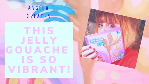 JELLY GOUACHE PAINT WITH ME// GOUACHE PAINTING TIMELAPSE// GOUACHE PAINT ON WOOD