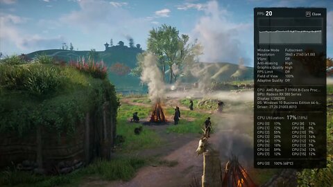 Benchmark: XFX Radeon RX 580 GTS 8GB + Ryzen 7 3700X - Assassins Creed Valhalla 4K High Settings