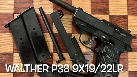 Walther P38 9mm luger with very rare factory 22lr conversion kit first shots very happy!