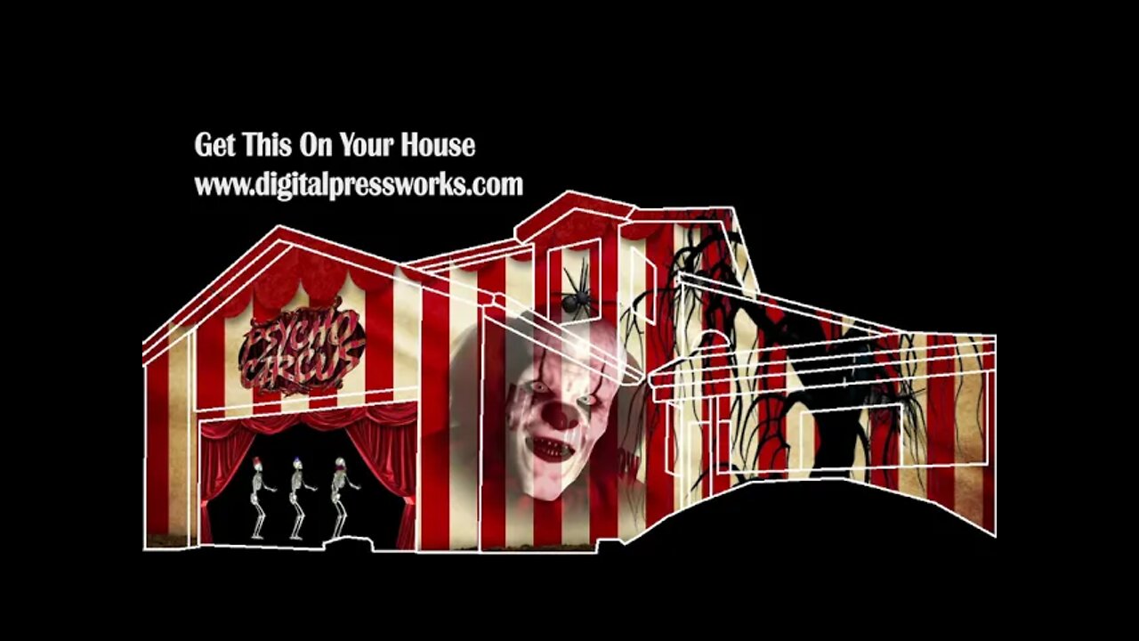 Psycho Circus Halloween House Projection Mapping Video Sample