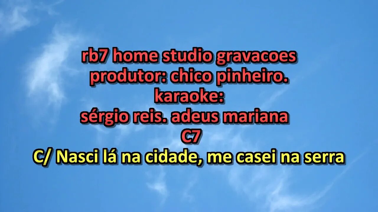 sérgio reis adeus mariana karaoke playback 2