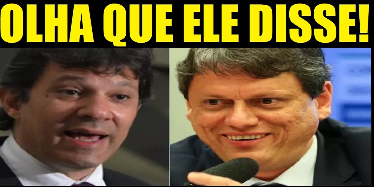 HADDAD É ASFALTADO PELO TARCÍSIO DE FREITAS