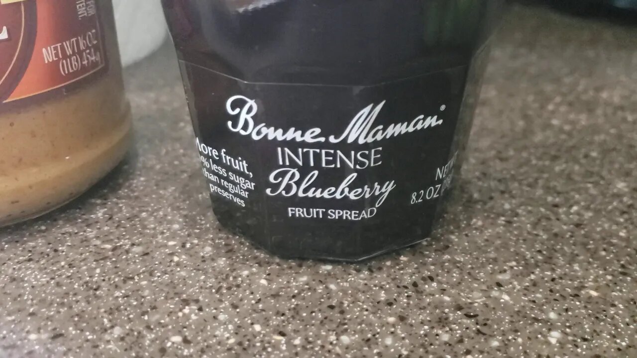 Intense Blueberry spread & Peanut butter sandwich!