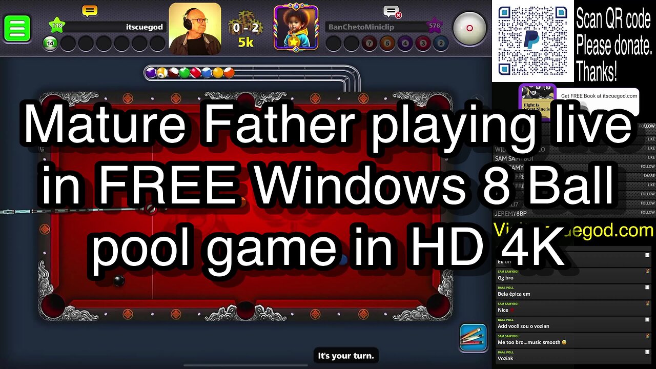 Mature Father playing live in FREE Windows 8 Ball pool game in HD 4K 🎱🎱🎱 8 Ball Pool 🎱🎱🎱